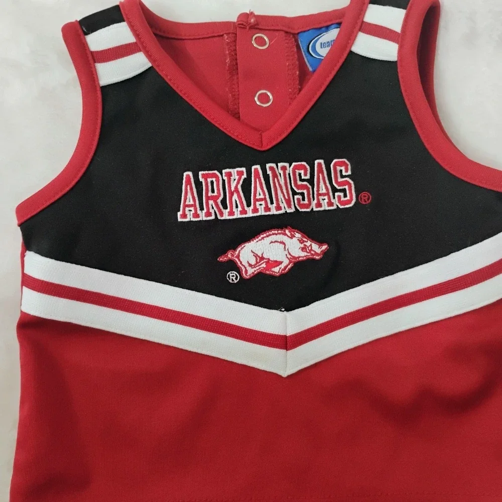 Arkansas Razorbacks‎ 6 - 9 Mths Cheerleading Outfit Baby Infant Set Top Skirt